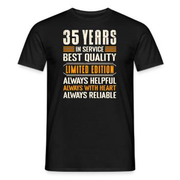 Service anniversary 35 years of work Company anniversary - Men's T-Shirt - black - Front - AI Model Male 178 light (178cm)