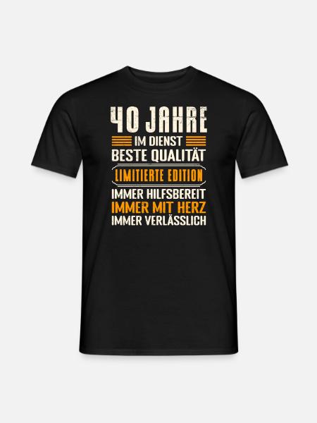 Dienstjubiläum 40 Jahre Arbeit Firmenjubiläum - Männer T-Shirt - Schwarz