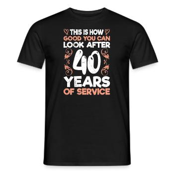 40 years of service 40 years of work anniversary - Men's T-Shirt - black - Front - AI Model Male 178 light (178cm)