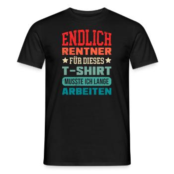 Endlich Rente Arbeitskollege Ruhestand - Männer T-Shirt - Schwarz - Vorne - AI Model Male 178 light (178cm)