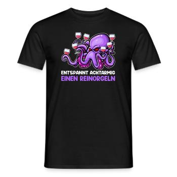 Achtarmig einen reinorgeln Bier - Männer T-Shirt - Schwarz - Vorne - AI Model Male 178 light (178cm)