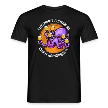 Saufen Spruch Entspannt achtarmig einen reinorgeln - Männer T-Shirt - Schwarz - Vorne - AI Model Male 178 light (178cm)