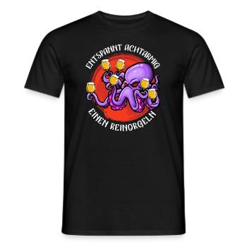 Saufen Spruch Entspannt achtarmig einen reinorgeln - Männer T-Shirt - Schwarz - Vorne - AI Model Male 178 light (178cm)