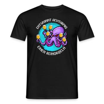 Saufen Spruch Entspannt achtarmig einen reinorgeln - Männer T-Shirt - Schwarz - Vorne - AI Model Male 178 light (178cm)