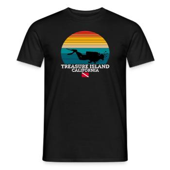 Treasure Island US Island Diving - Men's T-Shirt - black - Front - AI Model Male 178 light (178cm)