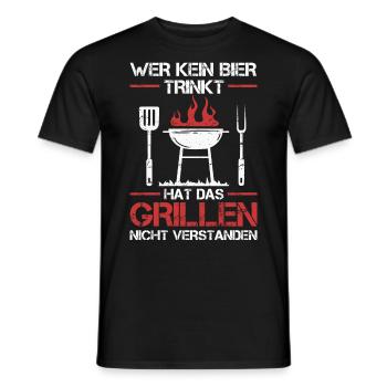 Griller BBQ Grill Grillmeister Grillen Grillparty - Männer T-Shirt - Schwarz - Vorne - AI Model Male 178 light (178cm)
