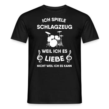 Schlagzeug - Männer T-Shirt - Schwarz - Vorne - AI Model Male 178 light (178cm)