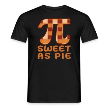 Sweet as Pie 3.14 Math Teacher School Nerd - Men's T-Shirt - black - Front - AI Model Male 178 light (178cm)