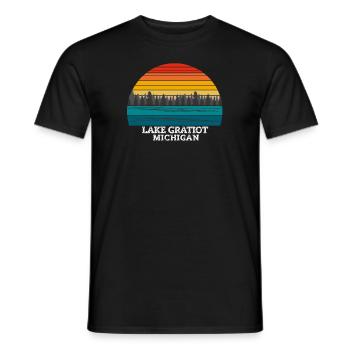 Lac Gratiot Michigan - T-shirt homme - noir - Devant - AI Model Male 178 light (178cm)