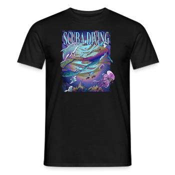 Apnea Diver Freediver Scuba Diver - Men's T-Shirt - black - Front - AI Model Male 178 light (178cm)