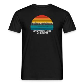 Lac Monterey, Michigan - T-shirt homme - noir - Devant - AI Model Male 178 light (178cm)