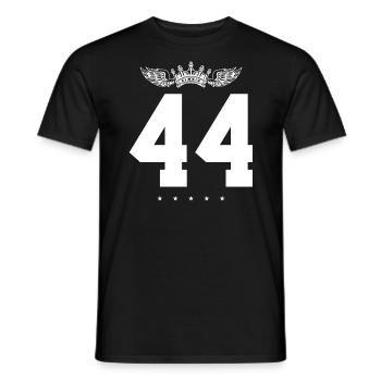 44 Zahl Krone - Männer T-Shirt - Schwarz - Vorne - AI Model Male 178 light (178cm)