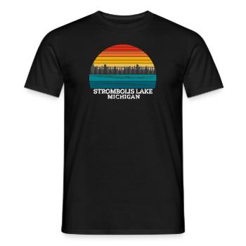 Strombolis Lake Michigan - T-shirt homme - noir - Devant - AI Model Male 178 light (178cm)