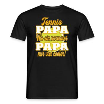 Tennis Papa wie ein normaler Papa nur viel cooler - Männer T-Shirt - Schwarz - Vorne - AI Model Male 178 light (178cm)