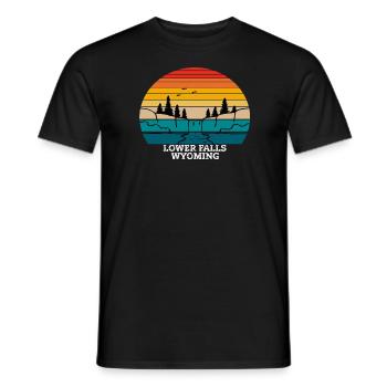 Lower Falls Wyoming - Männer T-Shirt - Schwarz - Vorne - AI Model Male 178 light (178cm)