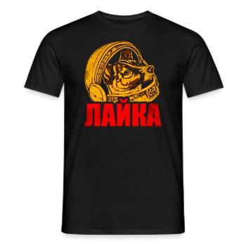 Laika Space Dog - Men's T-Shirt - black - Front - AI Model Male 178 light (178cm)