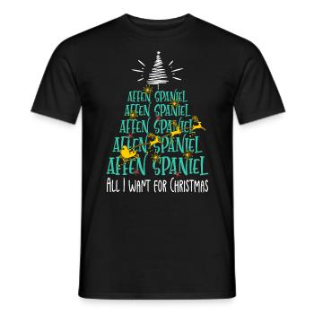 Affen Spaniel Hund Weihnachten Hunderasse - Männer T-Shirt - Schwarz - Vorne - AI Model Male 178 light (178cm)