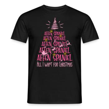 Affen Spaniel Hund Weihnachten Hunderasse - Männer T-Shirt - Schwarz - Vorne - AI Model Male 178 light (178cm)
