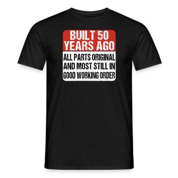 Built 50 Years Ago - 50 Geburtstag - Männer T-Shirt - Schwarz - Vorne - AI Model Male 178 light (178cm)