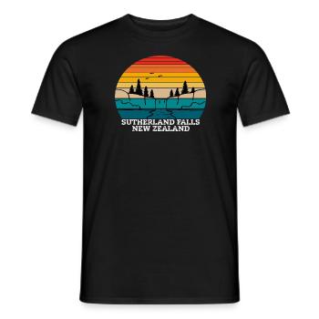 Sutherland Falls New Zealand - Männer T-Shirt - Schwarz - Vorne - AI Model Male 178 light (178cm)