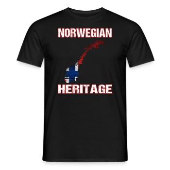 Norwegian Heritage - Norwegen Norwegisch Norsk - Männer T-Shirt - Schwarz - Vorne - AI Model Male 178 light (178cm)