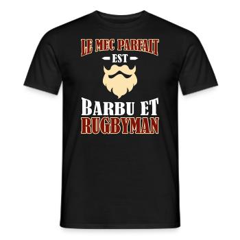 Mec Parfait Homme Barbu Rugbyman - T-shirt homme - noir - Devant - AI Model Male 178 light (178cm)