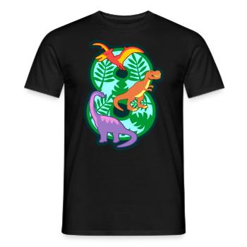 Dinosaurier 8. Geburtstagsparty Nummer 8 - 8 Jahre - Männer T-Shirt - Schwarz - Vorne - AI Model Male 178 light (178cm)