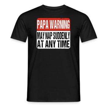 Papa Warning peut faire une sieste soudaine à tout moment de la fête des pères - T-shirt homme - noir - Devant - AI Model Male 178 light (178cm)