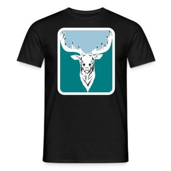 Hunter Funny Roebuck Deer Logo | Colors can be changed - Men's T-Shirt - black - Front - AI Model Male 178 light (178cm)