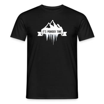 C’EST L’HEURE DE LA POUDREUSE - Ski Snowboard Freeride - T-shirt homme - noir - Devant - AI Model Male 178 light (178cm)
