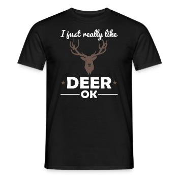 cerf animaux des bois amoureux des animaux dire cadeau - T-shirt homme - noir - Devant - AI Model Male 178 light (178cm)
