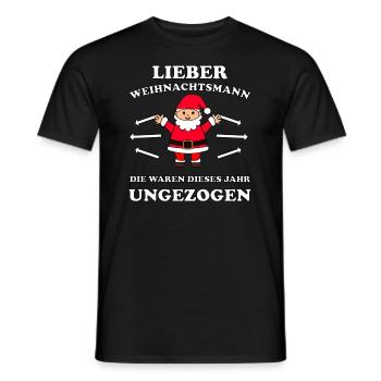 Lieber Weihnachtsmann ungezogen lustiger Spruch - Männer T-Shirt - Schwarz - Vorne - AI Model Male 178 light (178cm)