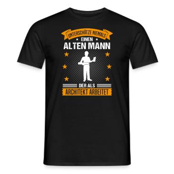 Architekt Alter Mann Spruch Herren Geschenk - Männer T-Shirt - Schwarz - Vorne - AI Model Male 178 light (178cm)