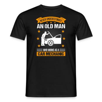 Automechaniker Alter Mann Spruch Herren Geschenk - Männer T-Shirt - Schwarz - Vorne - AI Model Male 178 light (178cm)