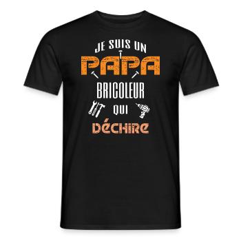 je suis un papa bricoleur qui déchire - T-shirt homme - noir - Devant - AI Model Male 178 light (178cm)