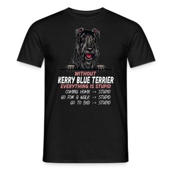Ohne Kerry Blue Terrier ist alles doof - Männer T-Shirt - Schwarz - Vorne - AI Model Male 178 light (178cm)