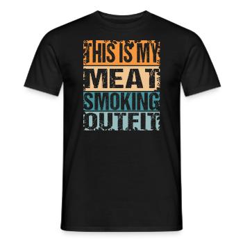 Retro This is my meat smoking Outfit - Grillene - Men's T-Shirt - black - Front - AI Model Male 178 light (178cm)