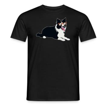 Border Collie Dog Dog Lovers Cadeau - T-shirt homme - noir - Devant - AI Model Male 178 light (178cm)