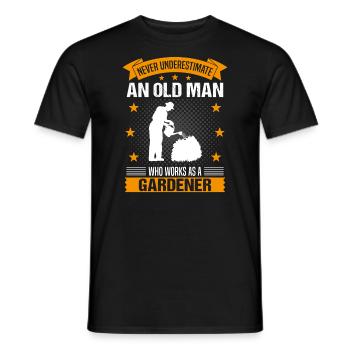 Jardinier vieil homme drôle disant cadeau d’homme - T-shirt homme - noir - Devant - AI Model Male 178 light (178cm)