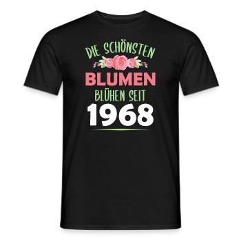 Jahrgang 1968 Blumen Spruch Geburtstag Geschenk - Männer T-Shirt - Schwarz - Vorne - AI Model Male 178 light (178cm)
