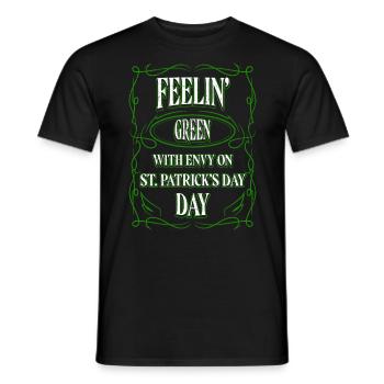 Feelin' Green with Envy on St. Patrick's Day - Men's T-Shirt - black - Front - AI Model Male 178 light (178cm)