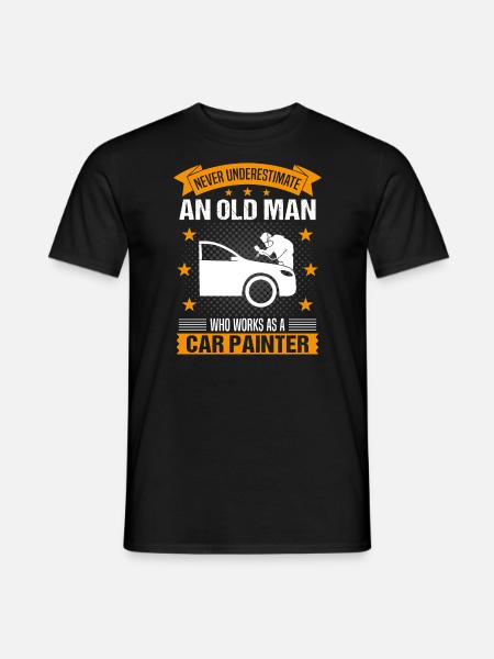 Lackierer Alter Mann Spruch Herren Geschenk - Männer T-Shirt - Schwarz
