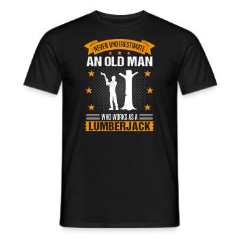 Citation du vieil homme bûcheron Cadeau des hommes - T-shirt homme - noir - Devant - AI Model Male 178 light (178cm)