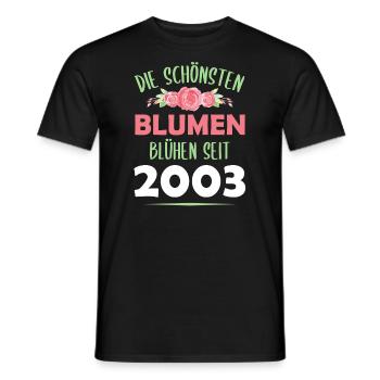 Jahrgang 2003 Blumen Spruch Geburtstag Geschenk - Männer T-Shirt - Schwarz - Vorne - AI Model Male 178 light (178cm)