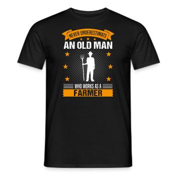 Farmer Farmer Old Man Saying Men's Gift - Men's T-Shirt - black - Front - AI Model Male 178 light (178cm)