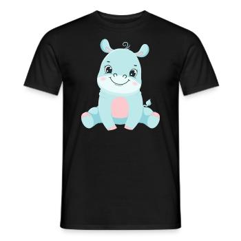 Hippo Famille Mère Bébé T-Shirt - T-shirt homme - noir - Devant - AI Model Male 178 light (178cm)