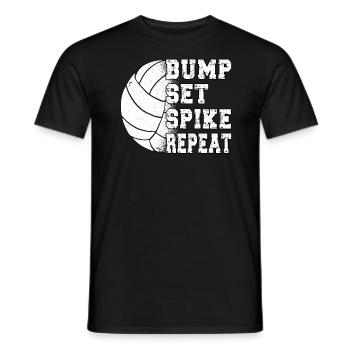 Volleyball spielen - Bump Set Spike Repeat - Männer T-Shirt - Schwarz - Vorne - AI Model Male 178 light (178cm)