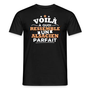 Voilà à quoi ressemble un alsacien parfait - T-shirt homme - noir - Devant - AI Model Male 178 light (178cm)