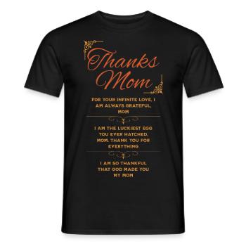 Thank you mom - gift - Men's T-Shirt - black - Front - AI Model Male 178 light (178cm)