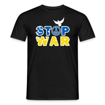 Peace for Ukraine Stop War - Men's T-Shirt - black - Front - AI Model Male 178 light (178cm)